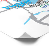 Poster Grand lac OK carte dimensionnelle 19 (Coin)