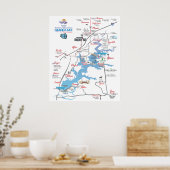Poster Grand lac OK carte dimensionnelle 19 (Cuisine)