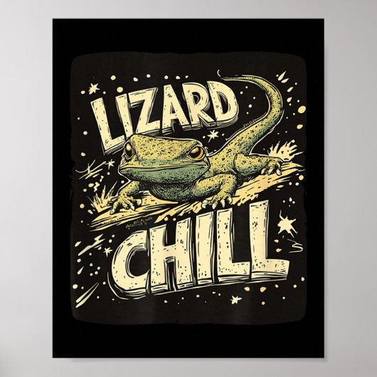 Poster Grand Lizard Chill Discours Pour Les Garçons Et Le (Devant)