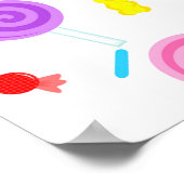 Poster Grand Lollipops et friandises sur fond de fête (Coin)