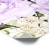 Poster Grand Mariage Floral Violet à 8 tables (Coin)