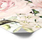Poster Grand Mariage rose Floral 5 tables (Coin)