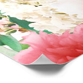 Poster Grand Mariage rose Floral à 4 tables (Coin)