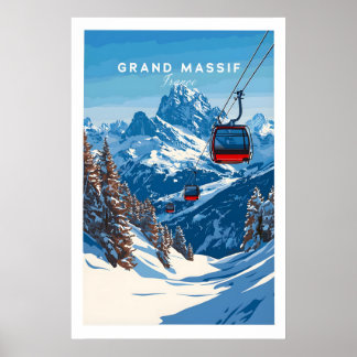 Poster Grand Massif Ski Print 1