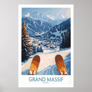 Poster Grand Massif Ski Wall Art Print 1
