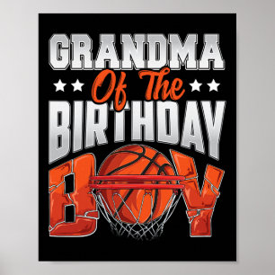 Poster Grand-mère de basket-ball anniversaire Boy Family 