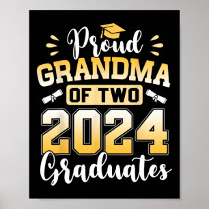 Poster Grand-Mère De Deux Diplômés De 2024 Cl Supérieur D