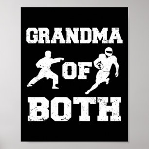 Poster Grand-Mère De Football Amusant Et Karate Grand-Mèr