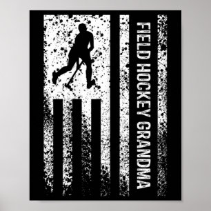 Poster Grand-mère de hockey sur gazon Distressed Vintage