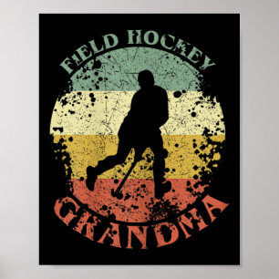 Poster Grand-mère de hockey sur gazon féminin Mot vintage