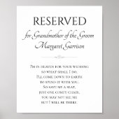 Poster Grand-Mère De La Salle Sauvez Un Siège Mariage Mem (Devant)