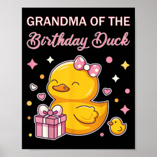 Poster Grand-Mère De L'Anniversaire Canard Noël Anime Par