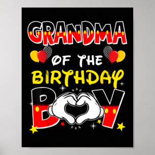 Poster Grand-Mère De L'Anniversaire Garçon Famille Décor