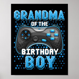 Poster Grand-Mère De L'Anniversaire Garçon Matching Vidéo