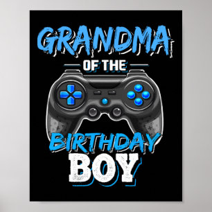 Poster Grand-Mère De L'Anniversaire Garçon Matching Vidéo