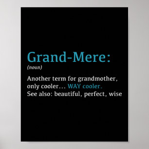 Poster Grand-mère_ Définition amusante Nom - Autre terme