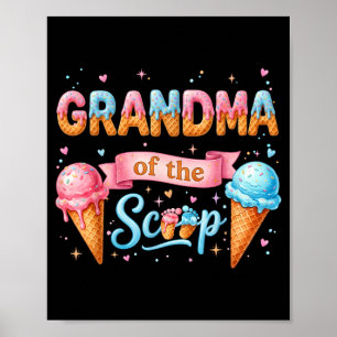 Poster Grand-mère du bébé de révélation de genre de glace