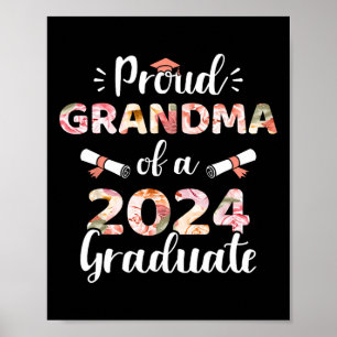 Poster Grand-Mère D'Un Diplômé De 2024 Pour Diplôme Famil