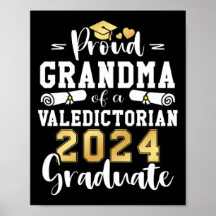 Poster Grand-Mère D'Un Diplôme Valedictorian Cl 2024