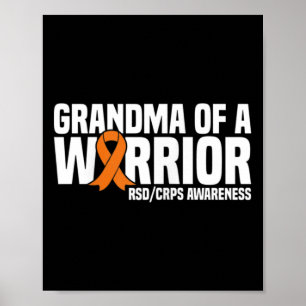 Poster Grand-Mère D'Un Guerrier Orange Ribbon Rsdcrps Rec