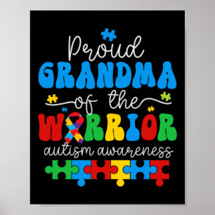 Poster Grand-Mère Fière D'Un Puzzle De Sensibilisation su