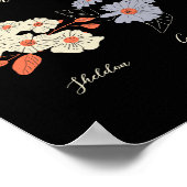 Poster Grand-mère Flower Garden Nom personnalisé Vintage  (Coin)