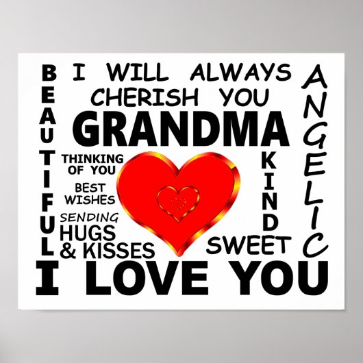 Poster Grand-mère, je t'aime (Devant)