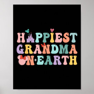 Poster Grand-mère la plus heureuse sur Terre Fête Super d