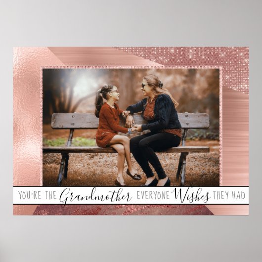 Poster Grand-mère que tout le monde veut | Rose Gold Quot (Devant)
