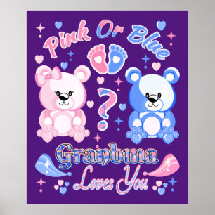 Poster Grand-Mère Rose Ou Bleu Vous Aime