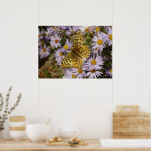 Poster Grand Nacré sur des Fleurs d'Aster au Grand Teton (Cuisine)