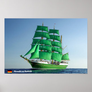 Poster Grand navire allemand Alexandre von Humboldt