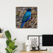 Poster Grand oiseau de Starling de race bleue (Bureau à domicile)