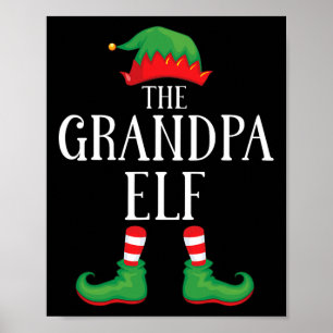 Poster Grand-pa Elf Groupe de jumelage Xmas Funny Famille