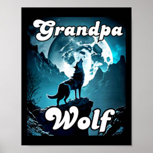 Poster Grand-pa Wolf Matching Tribe Wolves Camping Pack F