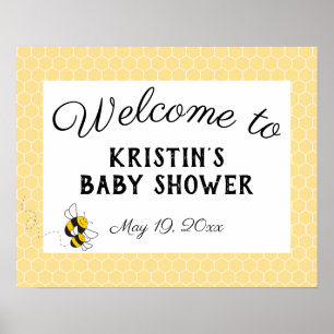 Poster Grand panneau de bienvenue pour Baby Shower sur le