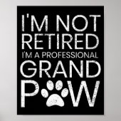 Poster Grand Paw Shirt Retired Professional Grandpaw Funn (Devant)