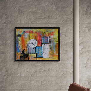 Poster Grand Peinture Acrylique Abstraite