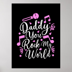Poster Grand-père Cadeau   Daddy You Rock My World