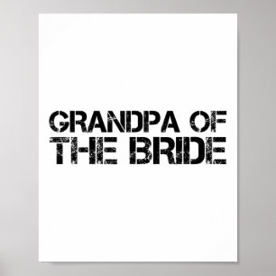 Poster Grand-Père De La Mariée Drôle Mariage Groom Party