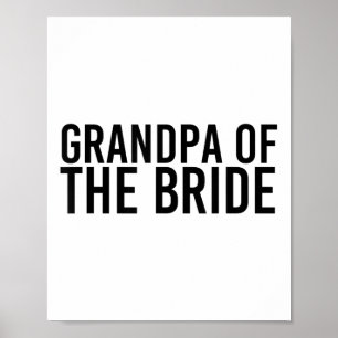 Poster Grand-Père De La Mariée Drôle Mariage Groom Party