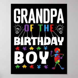 Poster Grand-Père De L'Anniversaire Boy Sensibilisation s