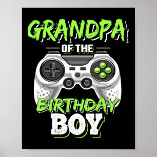 Poster Grand-Père De L'Anniversaire Garçon Matching Vidéo