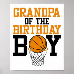 Poster Grand-Père De L'Anniversaire Garçon Sketll Famille