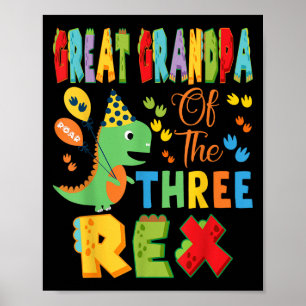 Poster Grand-Père Des Trois Rex 3ème Anniversaire Boy Din