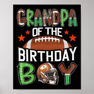 Poster Grand-père du garçon de la fête de jeu de football
