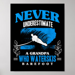 Poster Grand-père fait du ski nautique Athlètes de Refoot