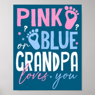 Poster Grand-père rose ou bleu adore la révélation du sex
