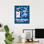 Poster Grand-Père Rose Ou Bleu Vous Aime (Bureau à domicile)