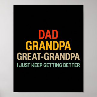 Poster Grand-Père S'Améliore Vintage Pour Retro Gras